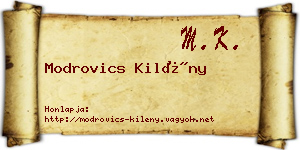Modrovics Kilény névjegykártya